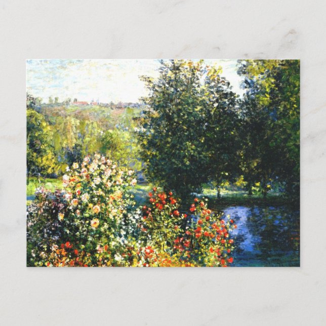 Cartão Postal Monet - Rosas no Jardim em Montgeron,  (Frente)