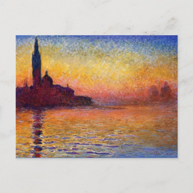 Cartão Postal Monet - San Giorgio Maggiore em Dusk, (Frente)