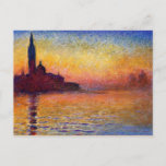 Cartão Postal Monet - San Giorgio Maggiore em Dusk<br><div class="desc">A famosa pintura de Claude Monet,  San Giorgio Maggiore,  em Dusk</div>