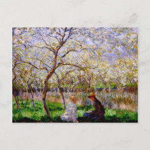 Cartão Postal Monet - Springtime, pintura de arte