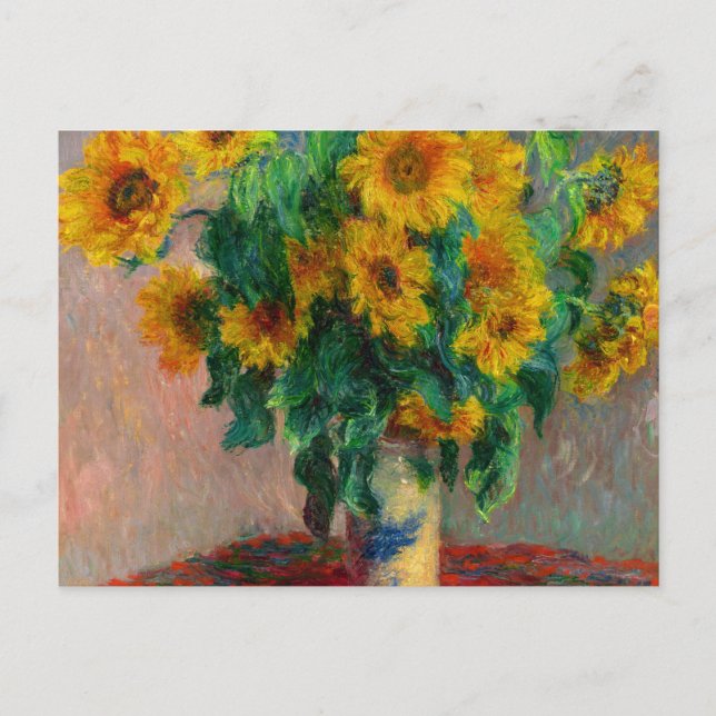 Cartão Postal Monet Sunflower (Frente)