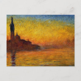 Cartão Postal Monet Sunset Veneza Impressionismo Colorido Arte
