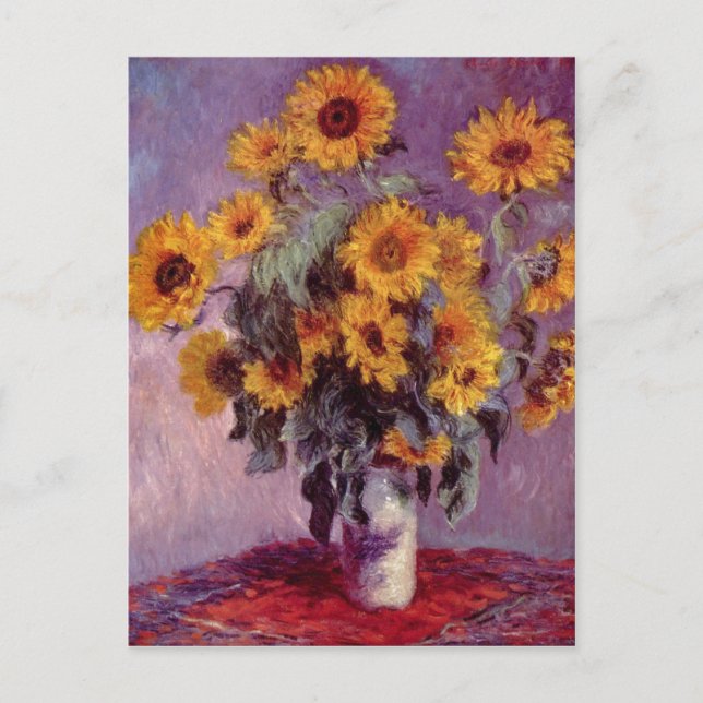 Cartão Postal Monet, tecnologia 1881 do mit Sonnenblumen de (Frente)