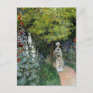 Cartão Postal Monet - The Garden Hollyhocks