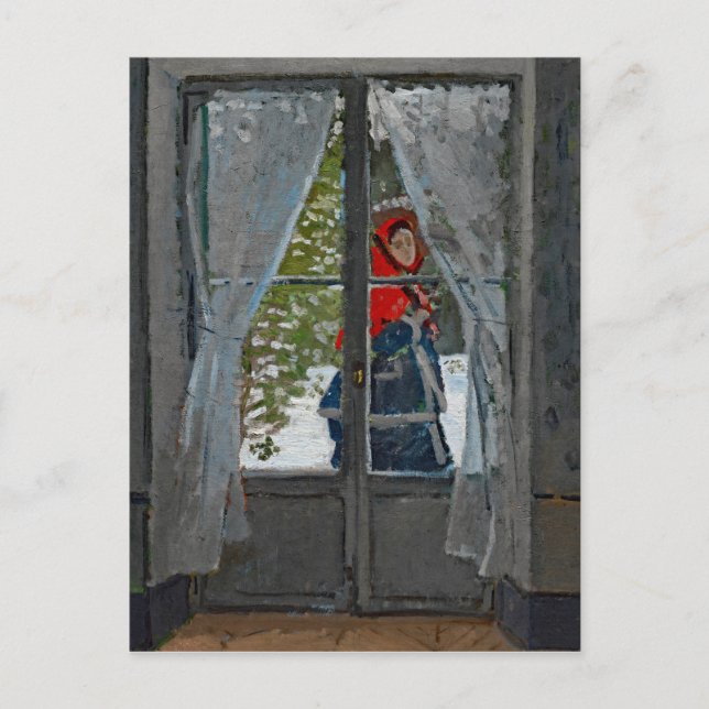 Cartão Postal Monet The Red Kerhead Vintage Painting (Frente)