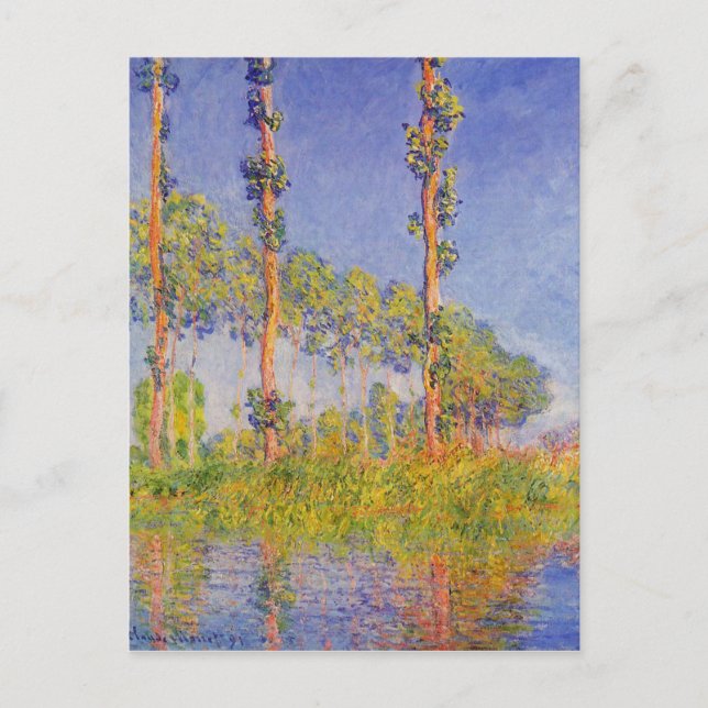 Cartão Postal Monet Three Poplars Summer Vintscape (Frente)