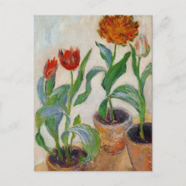 Cartão Postal Monet Three Potes of Tulips