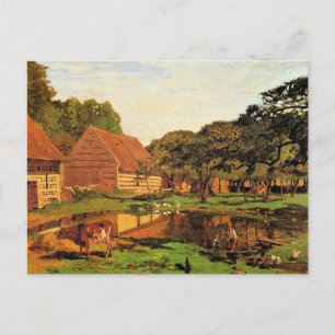 Cartão Postal Monet - Um Pátio Rural na Normandia,