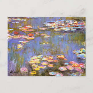 Cartão Postal MONET Water Lily 1916 brite hues POSTCARD