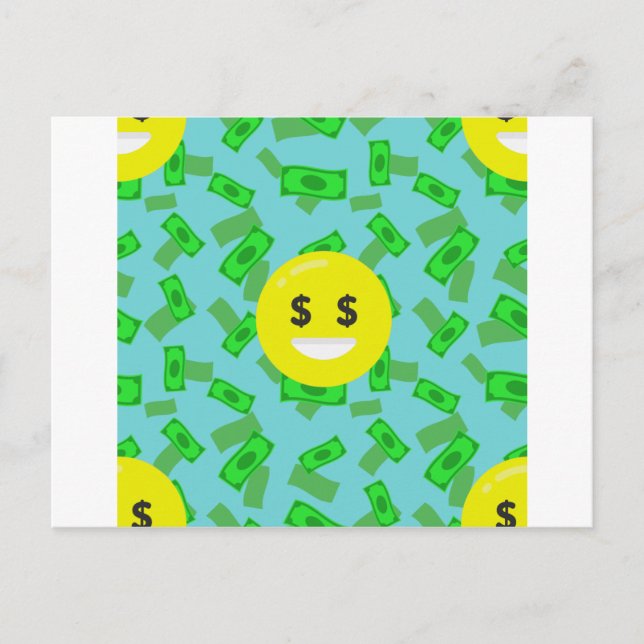 Cartão Postal money eyed emoji (Frente)