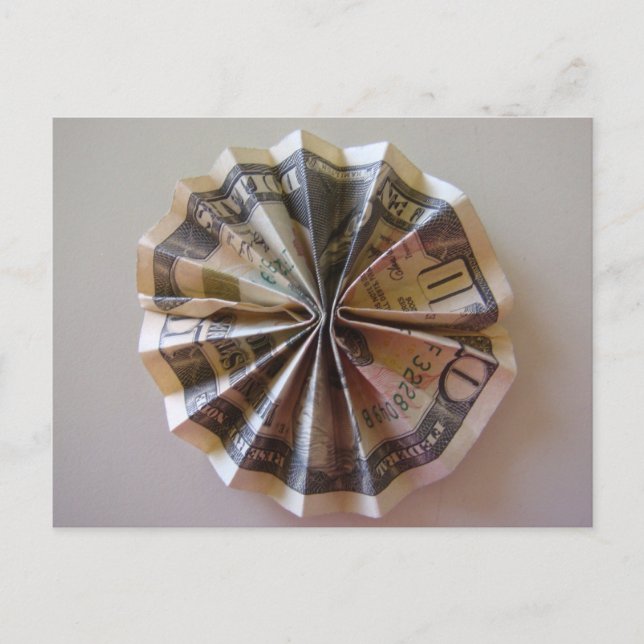 Cartão Postal Money Origami Rosette (Frente)