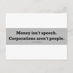 Cartão Postal MoneySpeechCorpPerson