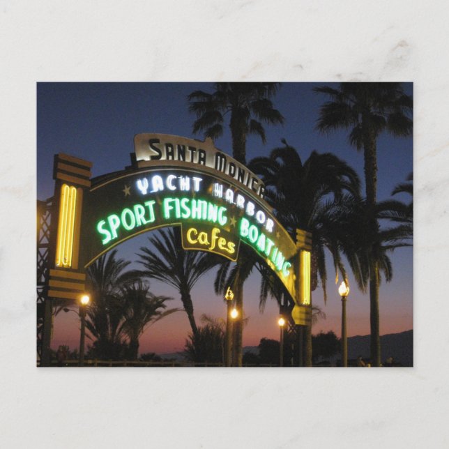 Cartão postal Monica Pier, papais noeis (Frente)