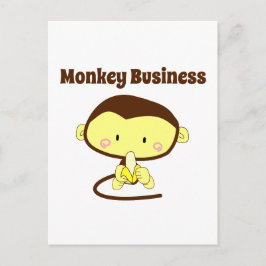 Cartão Postal Monkey Business Engraçado Cartoon Monkey Design