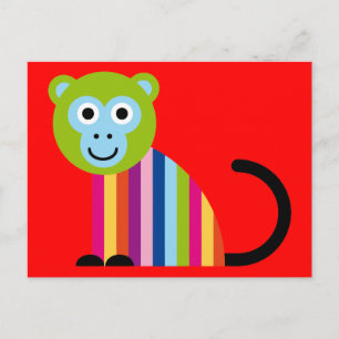 Cartão Postal Monkey Chimp - Um Boco Colorido