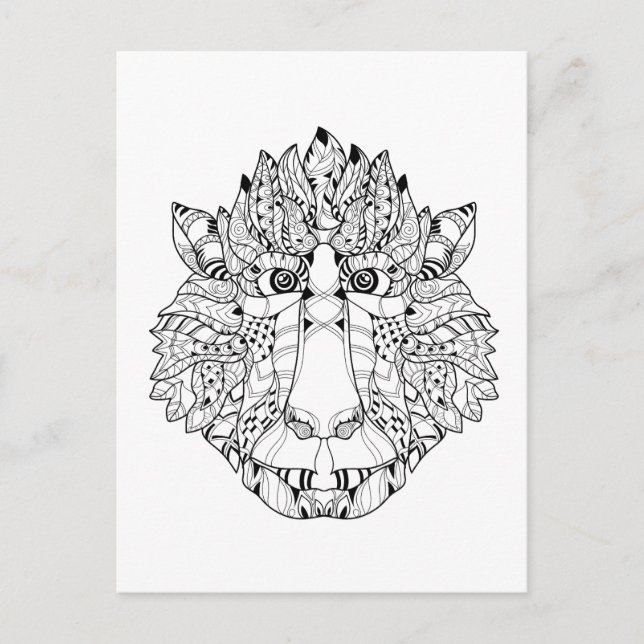 Cartão Postal Monkey Head Doodle (Frente)