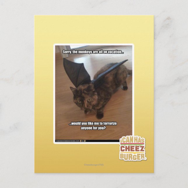 Cartão Postal Monkeys on vacation (Frente)