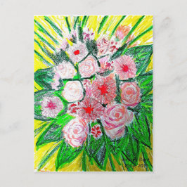 Cartão Postal Monochromatic, Rosas, Dianthus caryophyllus, Gerb