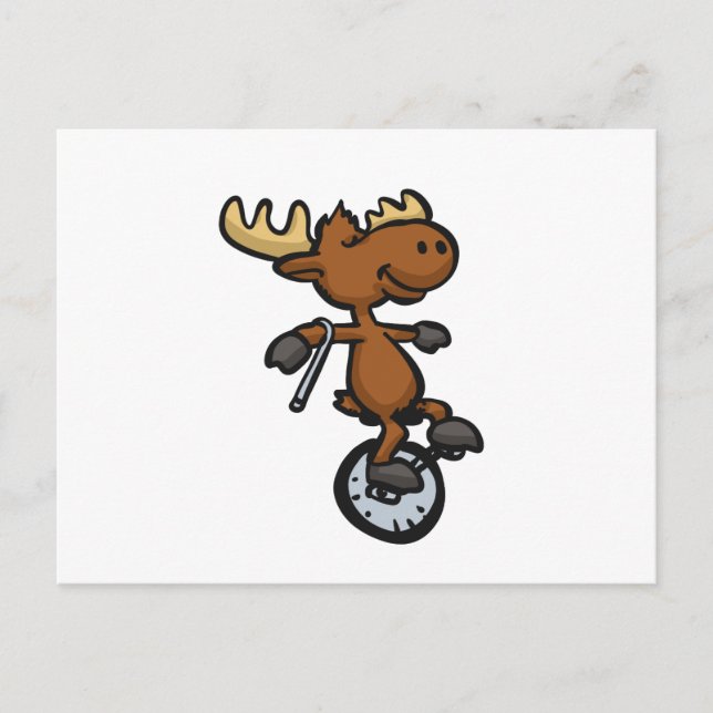 Cartão Postal Monociclo moose | escolher cor de fundo (Frente)