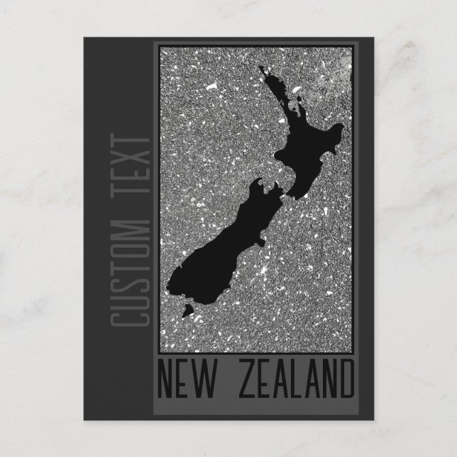 CARTÃO POSTAL MONOCROMA NOVA ZELÂNDIA CINZA E PRAIA NZ (Frente)