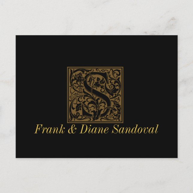 Cartão Postal Monograma Antiquado S (Frente)