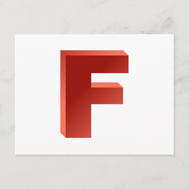 Cartão Postal Monograma - Letra F (Frente)