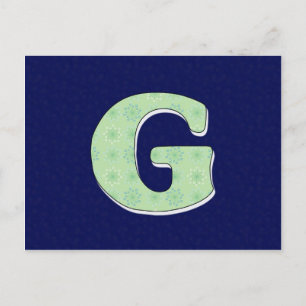 Cartão Postal Monograma - Letra G