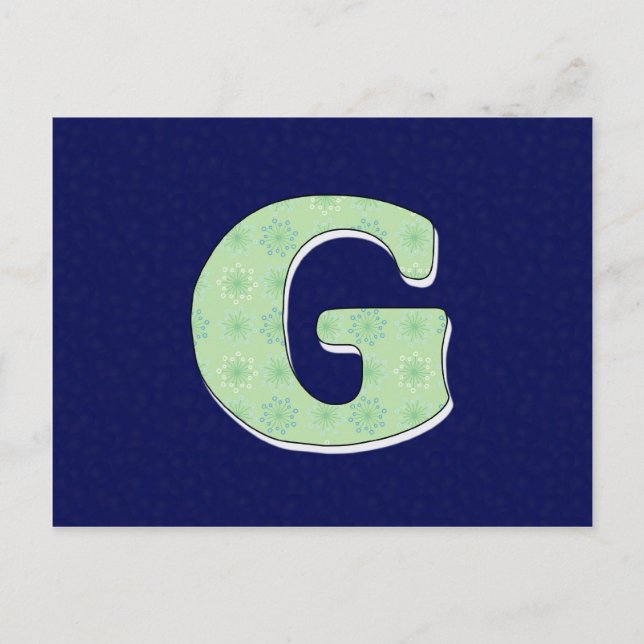 Cartão Postal Monograma - Letra G (Frente)