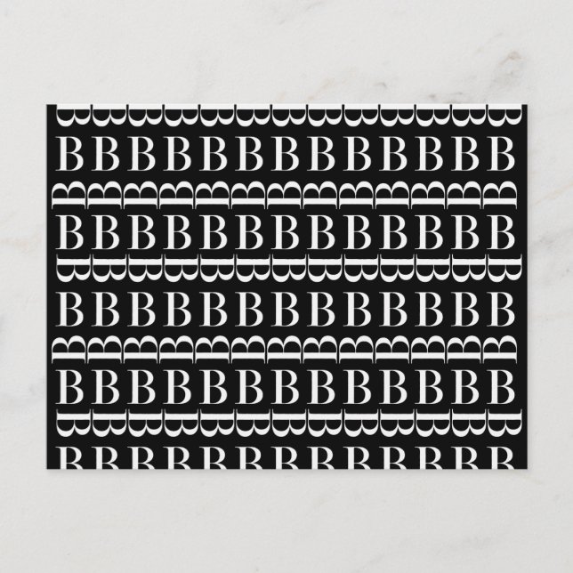 Cartão Postal Monograma - Letra inicial B (Frente)