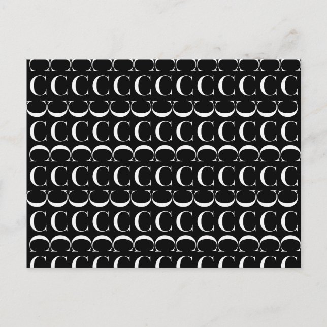 Cartão Postal Monograma - Letra inicial C (Frente)