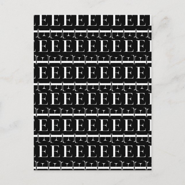 Cartão Postal Monograma - Letra Inicial E (Frente)