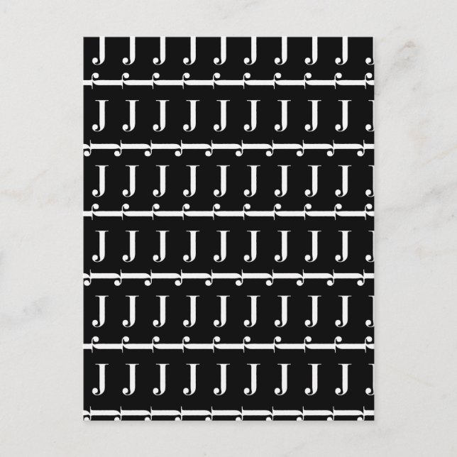 Cartão Postal Monograma - Letra Inicial J (Frente)