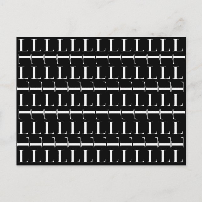 Cartão Postal Monograma - Letra inicial L (Frente)