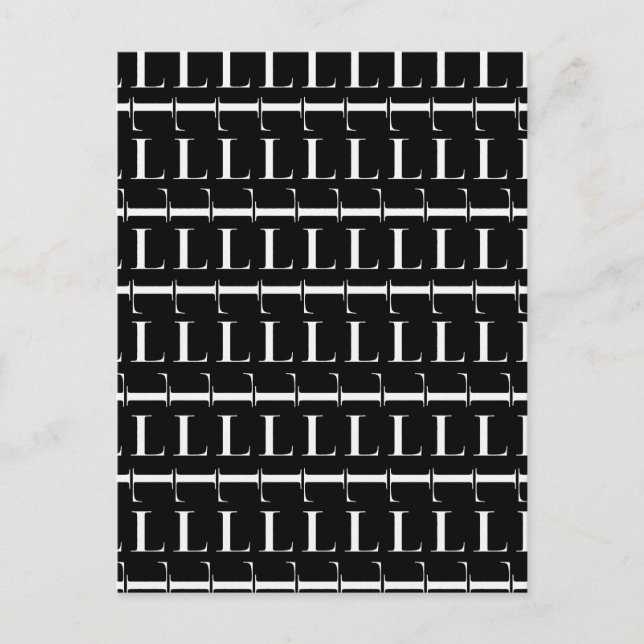 Cartão Postal Monograma - Letra inicial L (Frente)