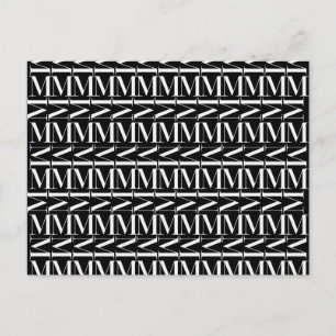 Cartão Postal Monograma - Letra Inicial M