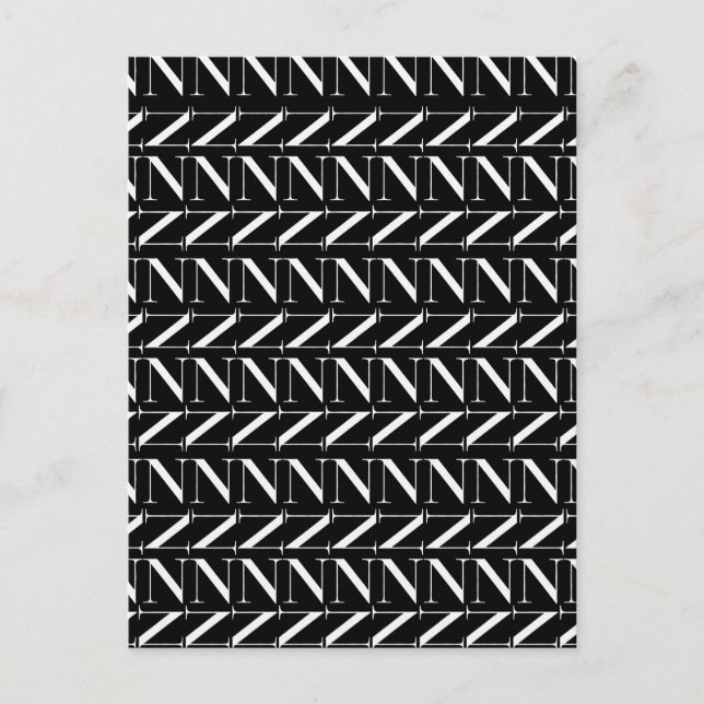 Cartão Postal Monograma - Letra inicial N (Frente)