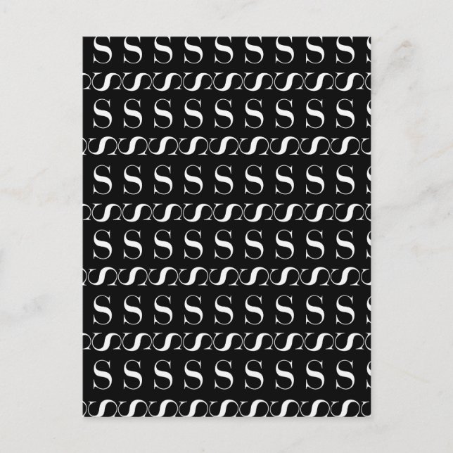 Cartão Postal Monograma - Letra Inicial S (Frente)