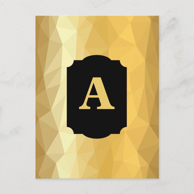 Cartão Postal Monograma personalizado de quadro negro metálico D (Frente)