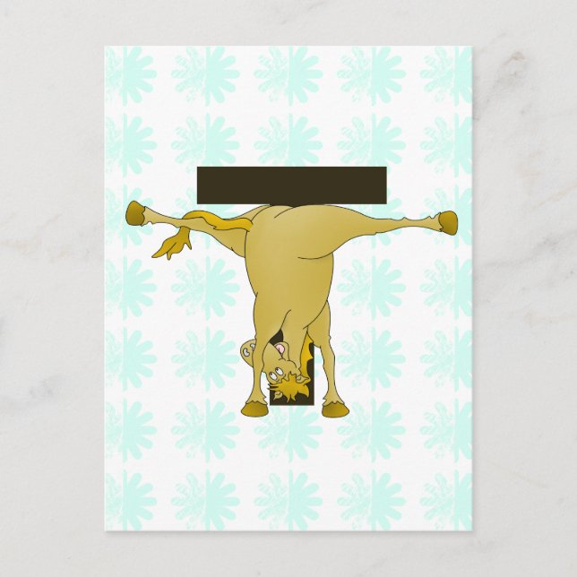 Cartão Postal Monograma T Pony Horse Personalizado (Frente)