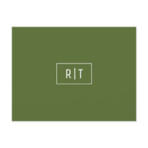 Monograma Verde Azul Moderno Escuro