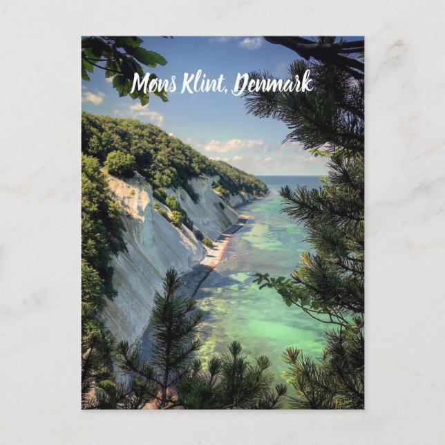 Cartão Postal Møns Klint Dinamarca estilizado (Frente)
