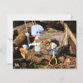 Cartão Postal Monster Fubby op schommel.