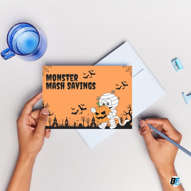 Cartão Postal Monster Mash Saving - Feliz Dia das Bruxas (#HalloweenTime)