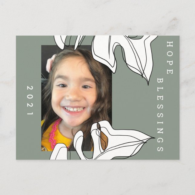 Cartão Postal Monstera Botânica das Formas Orgânicas dos Anos no (Frente)