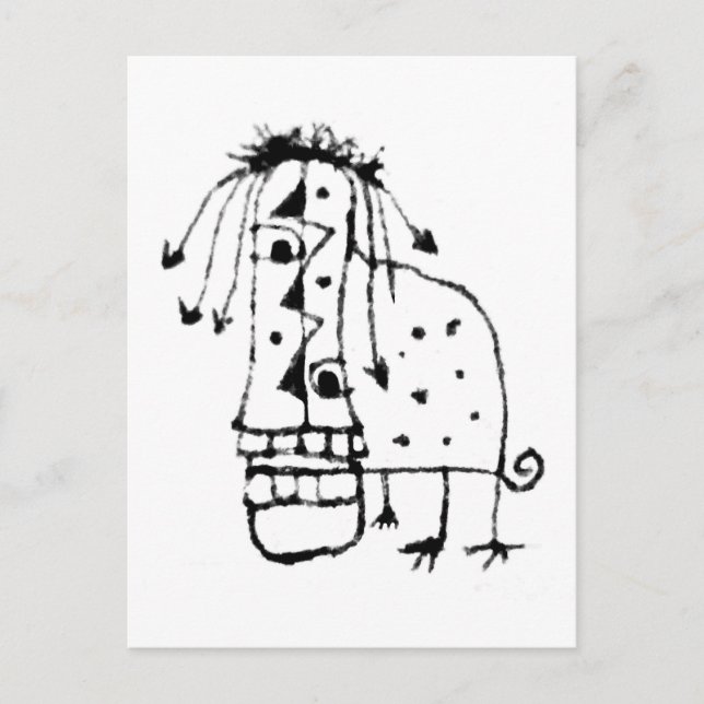 Cartão Postal Monstro Animal Exótico (Frente)
