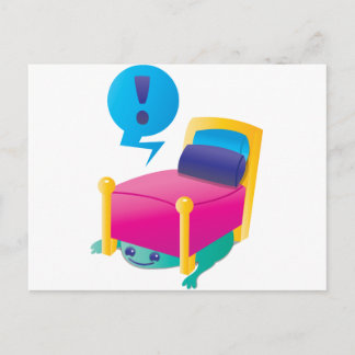 Cartão Postal monstro ASSUSTADOR espreitando debaixo da CAMA