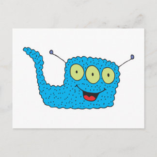 Cartão Postal monstro azul feliz