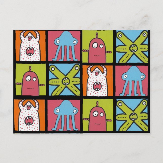 Cartão Postal monstro b, monstro b, monstro b, monstro b (Frente)