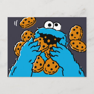 Cartão Postal Monstro Come Cookie Comendo Todos os Cookies