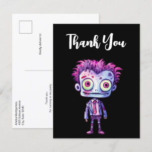 Cartão Postal Monstro de Frankenstein engraçado Ação de Graças d